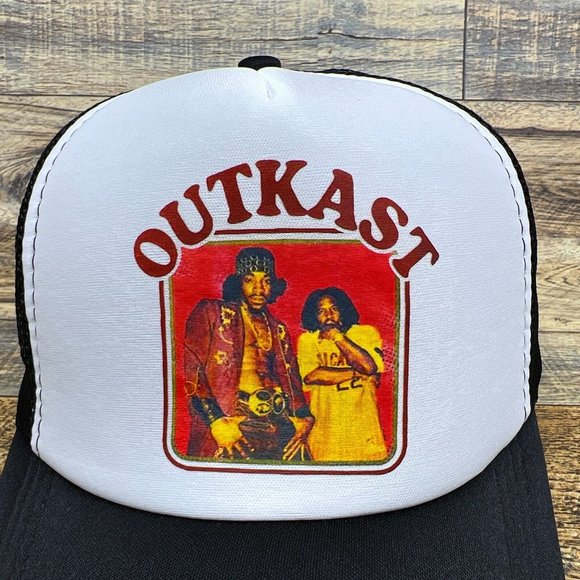 Outkast Mens Trucker Hat Black Snapback 1992 Hip Hop 90s Rap Retro Baseball Cap - Picture 3 of 8